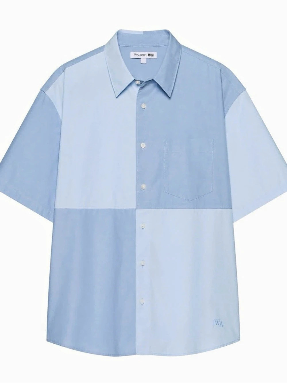 JW Anderson Color Block Button Down Shirt Blue Size Medium